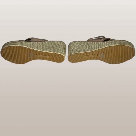 NWT Donald Pliner Ithacaqa Metallic Suede Wedge Sandal Size 8.5 - Picture 6 of 9